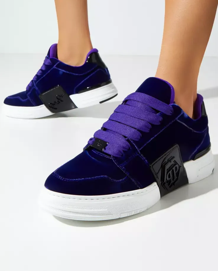 Aksamitne sneakersy Lo-Top
