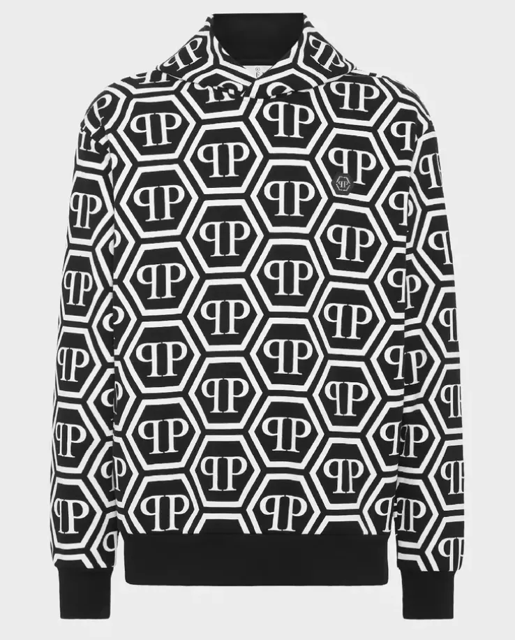 Bawełniana czarna bluza Monogram
