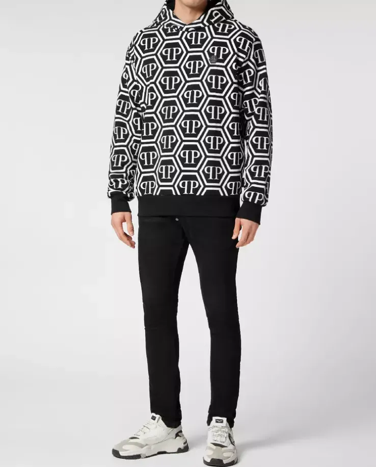 Bawełniana czarna bluza Monogram