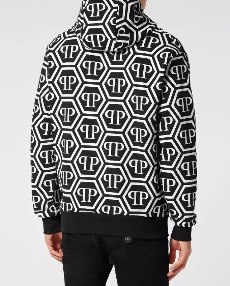 Bawełniana czarna bluza Monogram