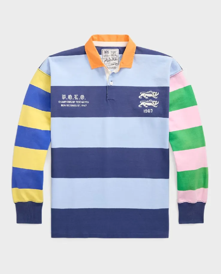 Bawełniana koszulka w paski Rugby Vintage Fit