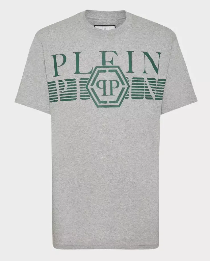 Bawełniany szary t-shirt z logo