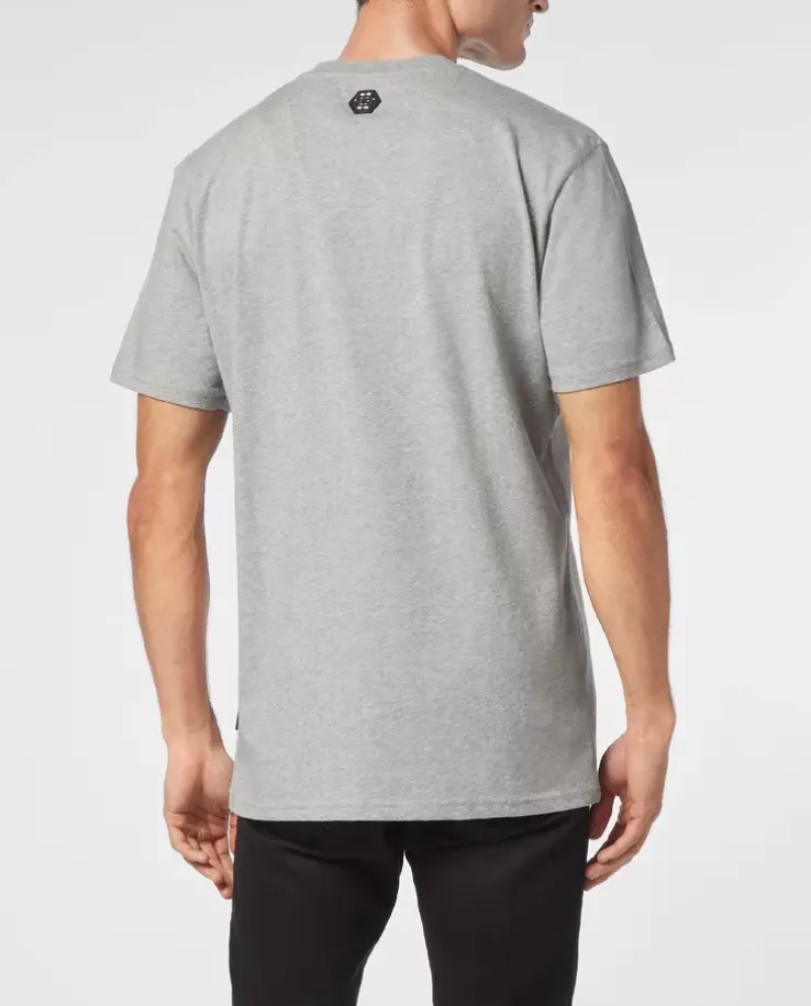 Bawełniany szary t-shirt z logo
