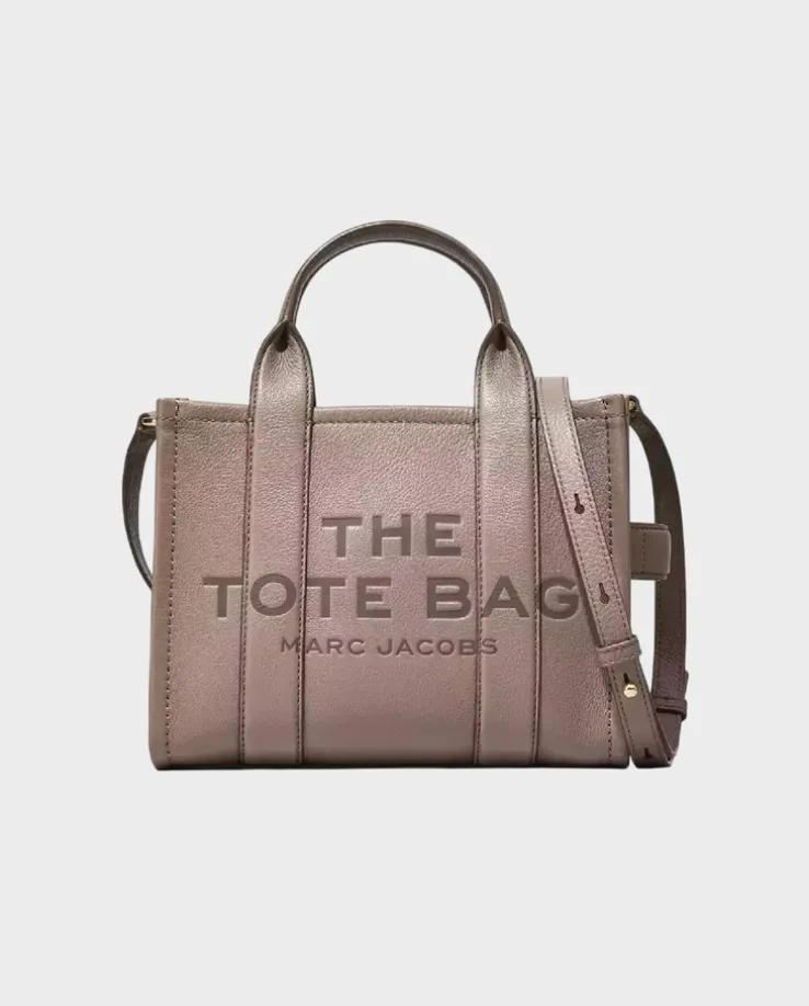 Beżowa skórzana torba The Medium Tote Bag