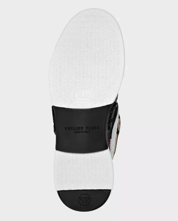 Beżowe sneakersy Lo-Top ozdobione kryształkami