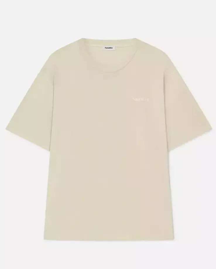 Beżowy bawełniany t-shirt Reece