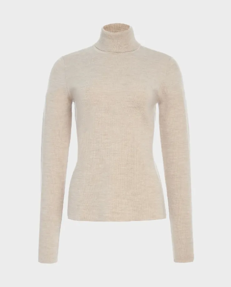 Beżowy sweter z golfem May