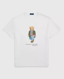 Biała koszulka z misiem Classic Fit