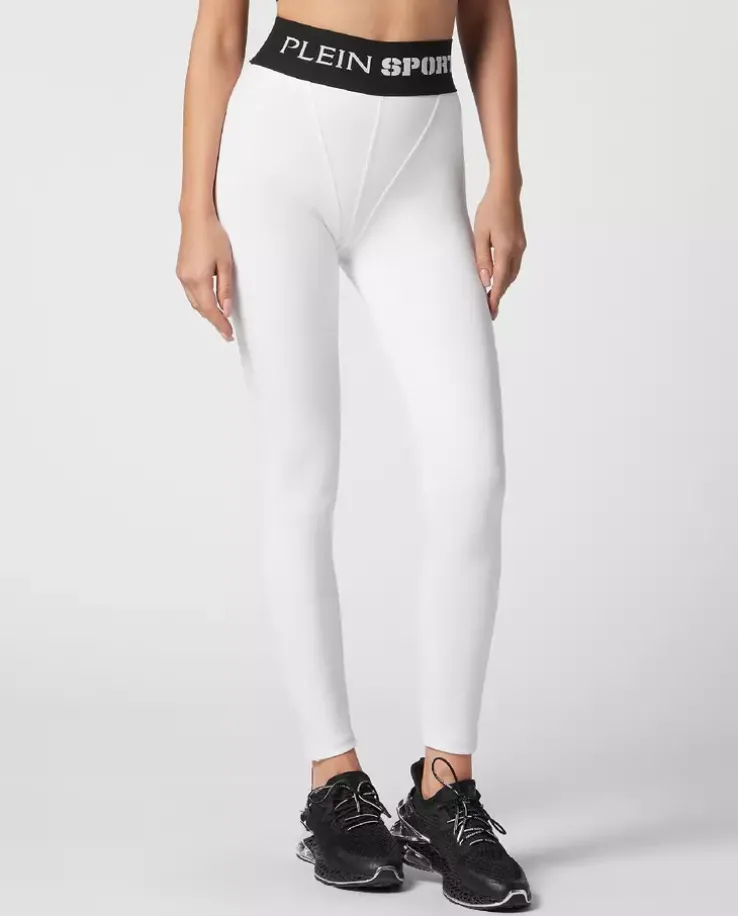 Białe legginsy Push-Up