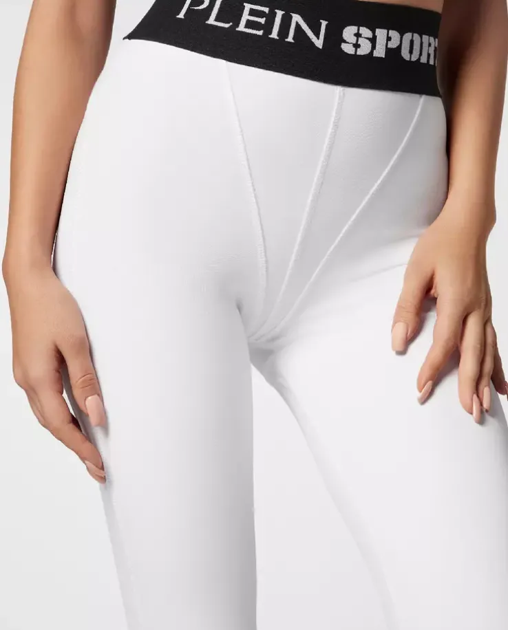 Białe legginsy Push-Up