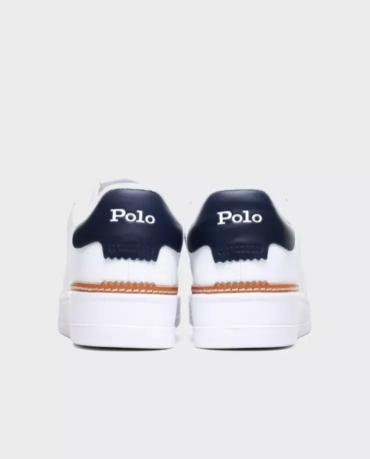 Biało-granatowe skórzane sneakersy Masters Court