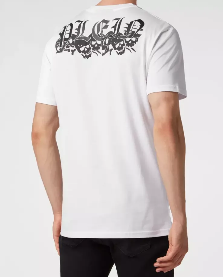Biały bawełniany t-shirt z monogramem