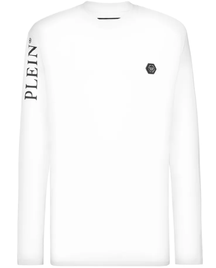 Biały longsleeve z bawełny