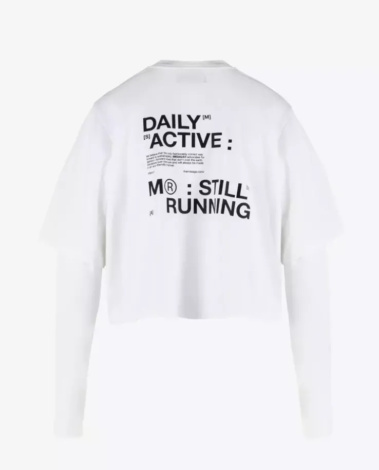 Biały longsleeve z nadrukiem Still