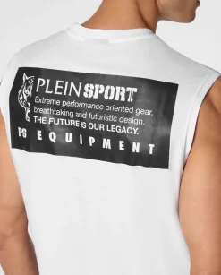 Biały tank top z printem