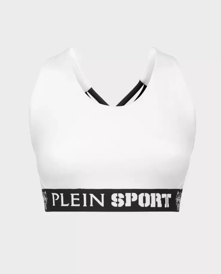 Biały top z logo