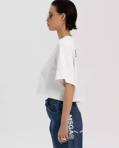Biały t-shirt Brunch Crop
