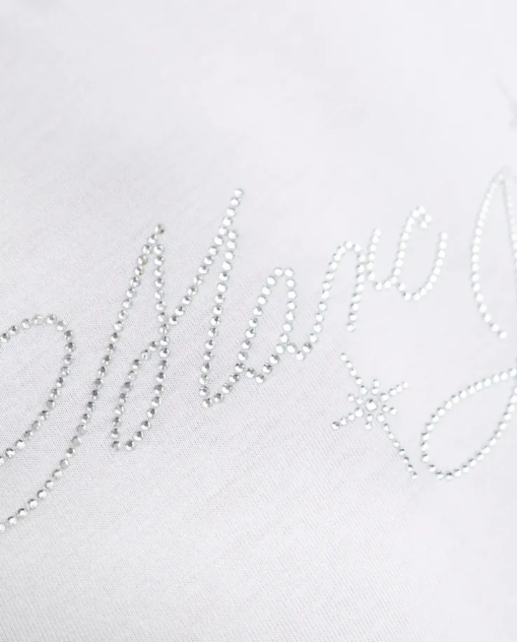 Biały t-shirt Charm Logo Shrunken