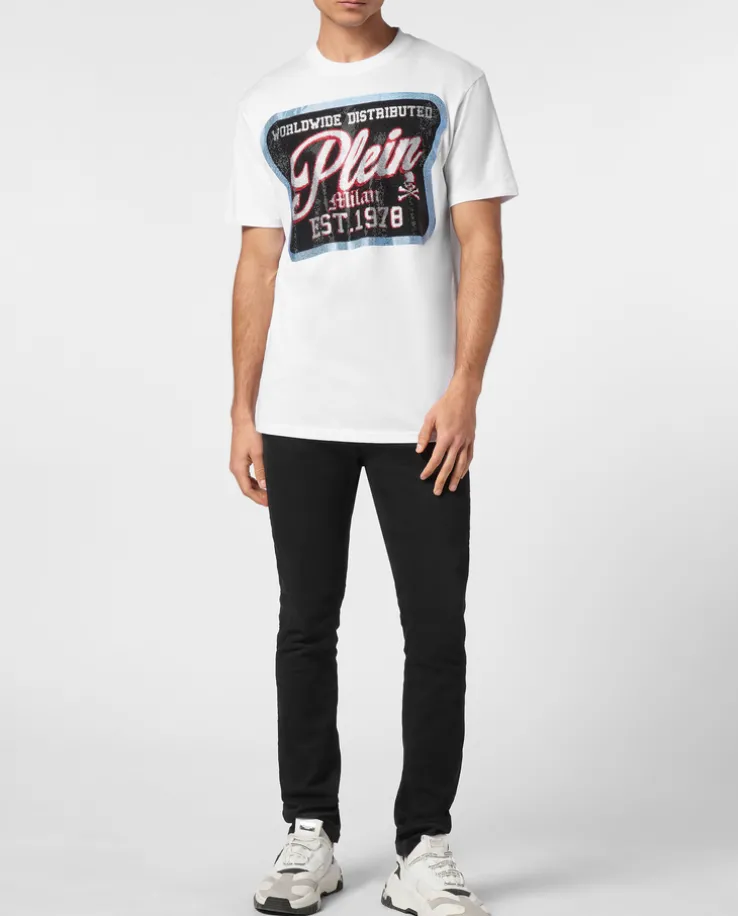 Biały T-shirt z kolorowym printem