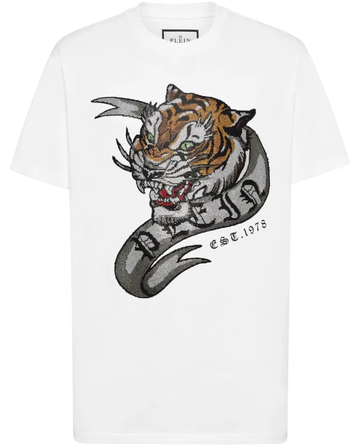 Biały t-shirt z motywem Tiger