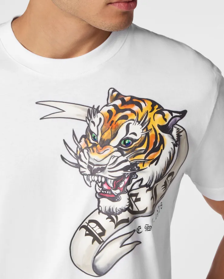 Biały t-shirt z motywem Tiger