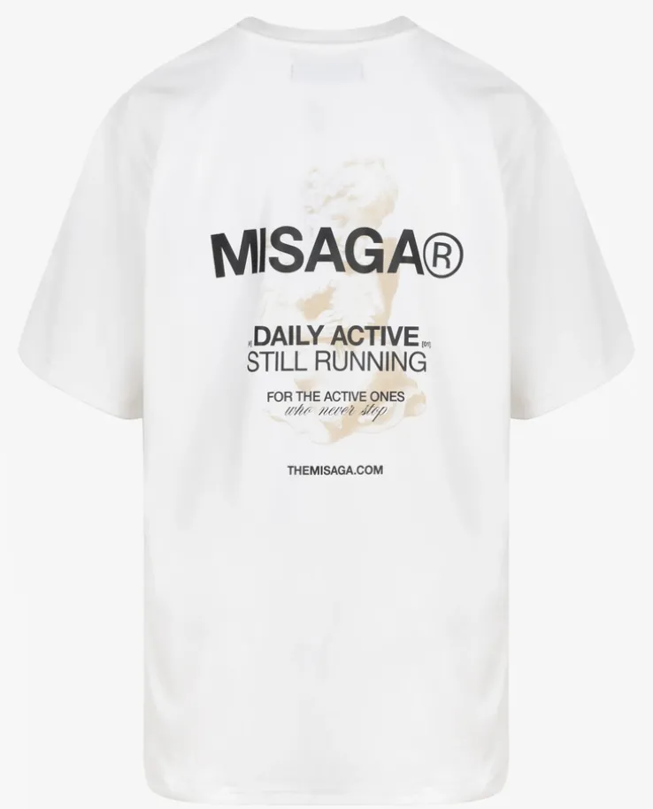 Biały t-shirt z nadrukiem DASR