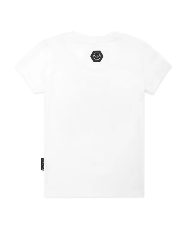 Biały t-shirt z ozdobnym nadrukiem