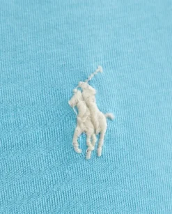 Błękitna bawełniana koszulka Slim Fit