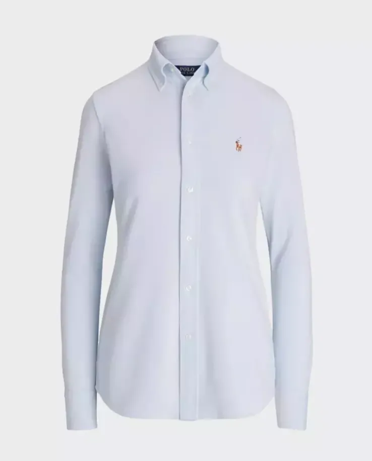Błękitna koszula Slim Fit z logo