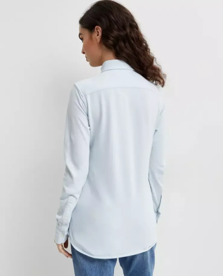 Błękitna koszula Slim Fit z logo