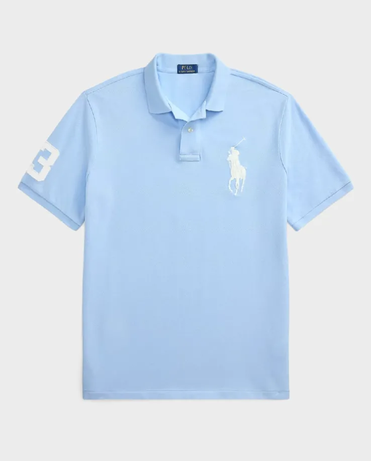 Błękitna koszulka polo Custom Slim Fit