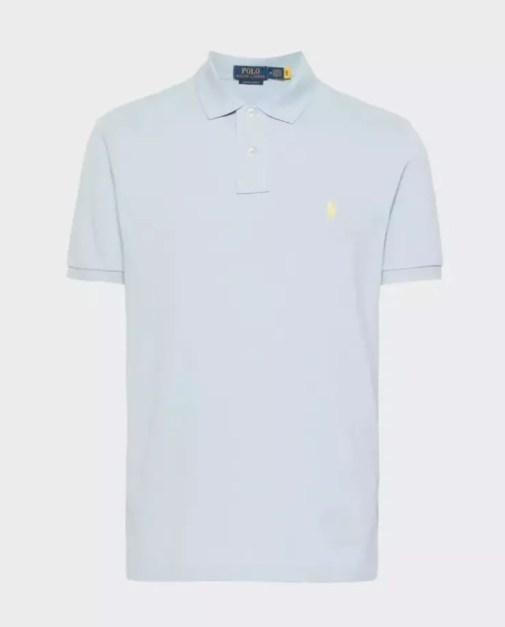 Błękitna koszulka polo Custom Slim Fit