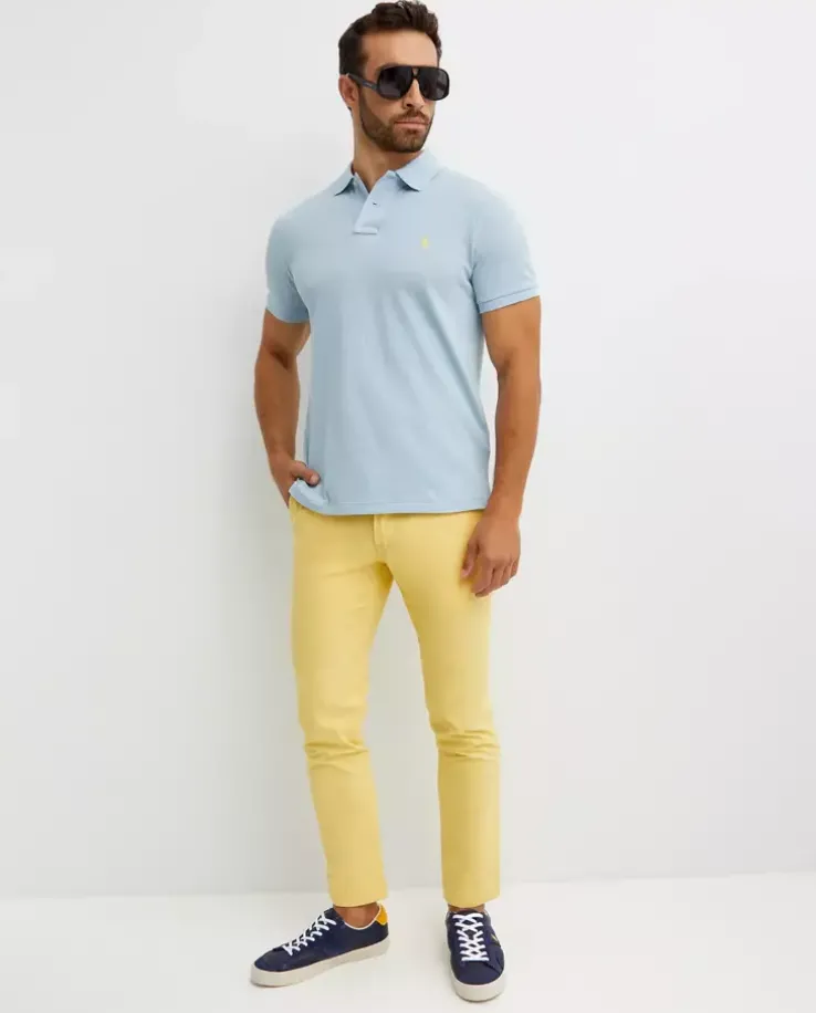 Błękitna koszulka polo Custom Slim Fit