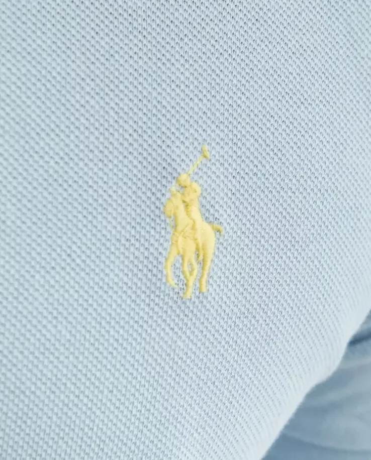 Błękitna koszulka polo Custom Slim Fit