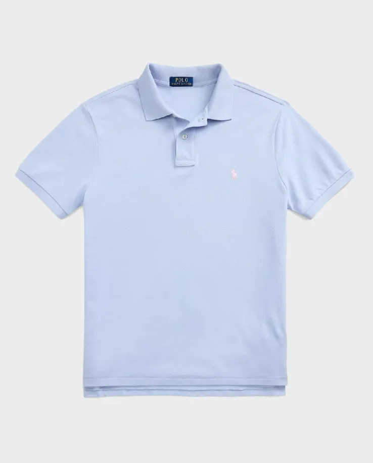 Błękitna koszulka polo Custom Slim Fit