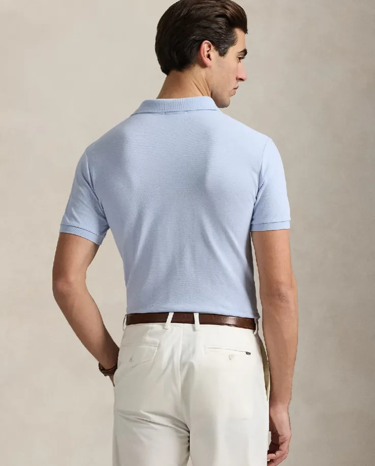 Błękitna koszulka polo Custom Slim Fit
