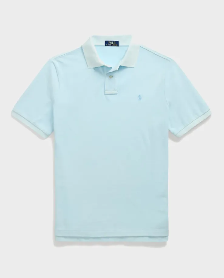 Błękitna koszulka polo Custom Slim