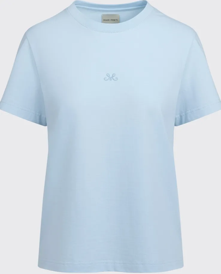 Błękitny bawełniany t-shirt Essenza
