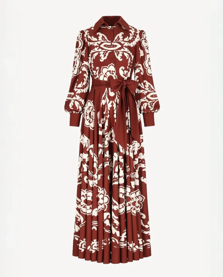 Boho sukienka z printem Santorini