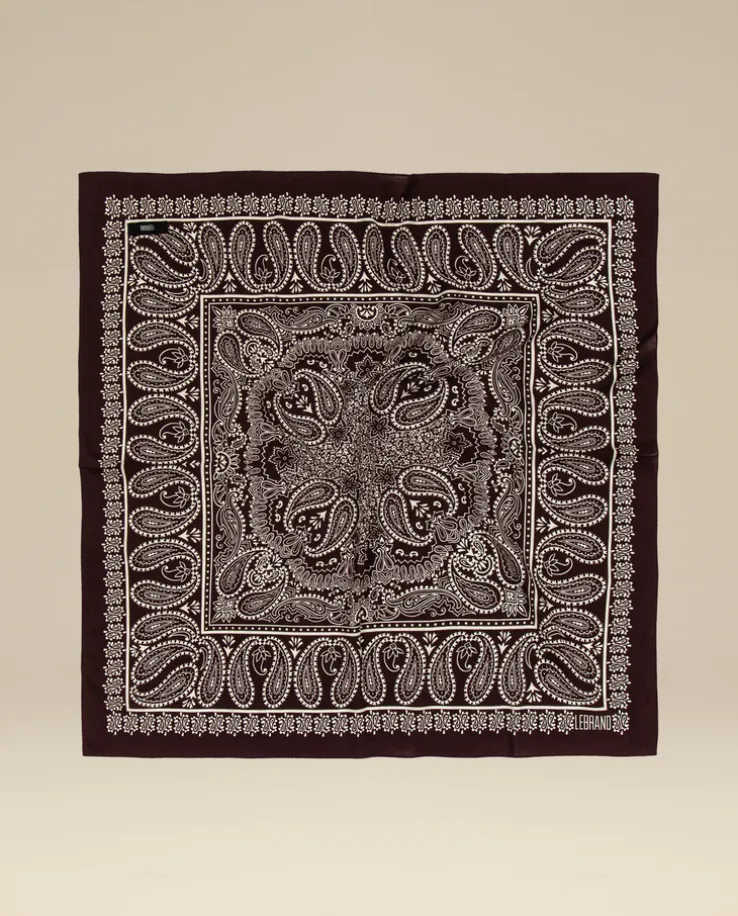 Bordowa bandana z printem