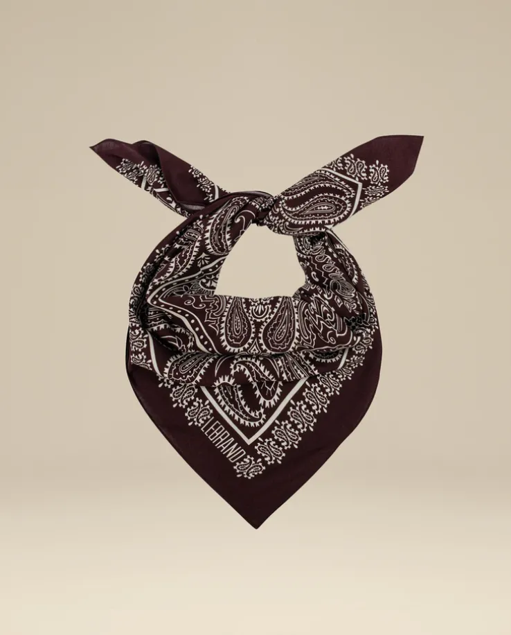 Bordowa bandana z printem