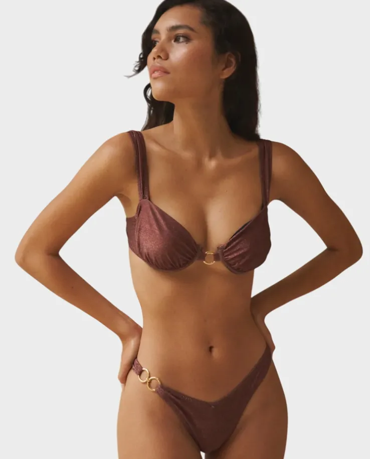 Brązowy top od bikini Sana