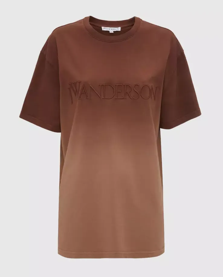 Brązowy t-shirt z logo