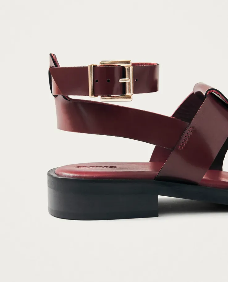 Burgundowe sandały skórzane Perry Sleek