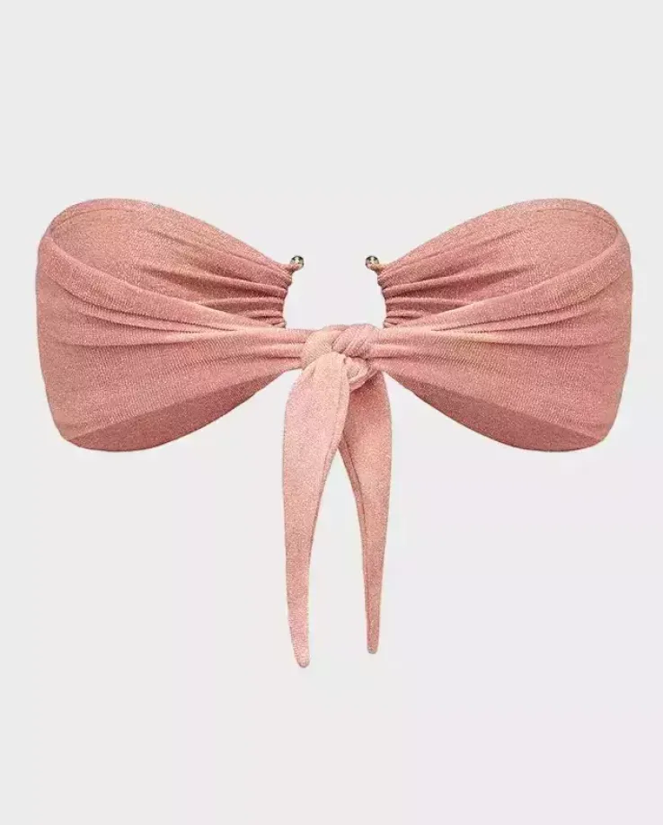 Błyszczący top od bikini Pink Sparkle