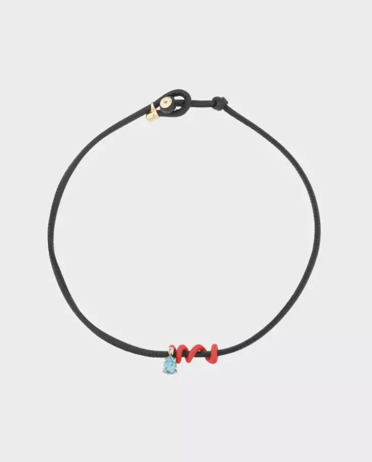 Choker z błękitnym kryształem