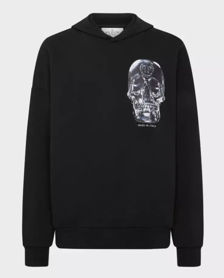 Czarna bluza z kapturem Glass Skull