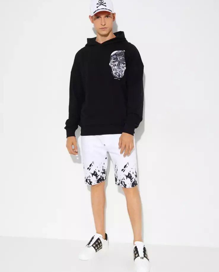 Czarna bluza z kapturem Glass Skull