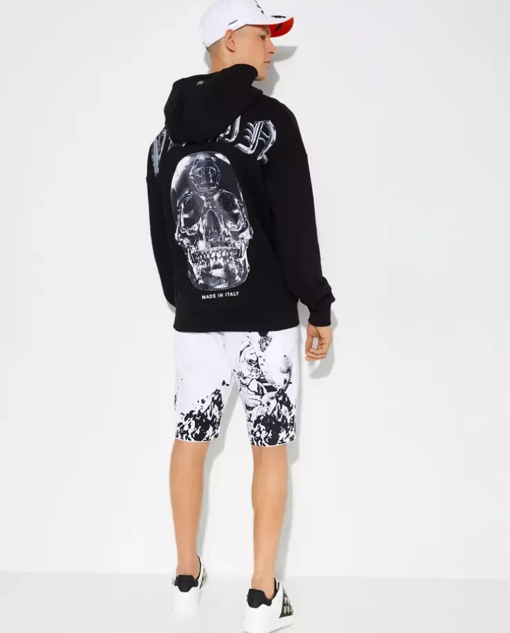 Czarna bluza z kapturem Glass Skull