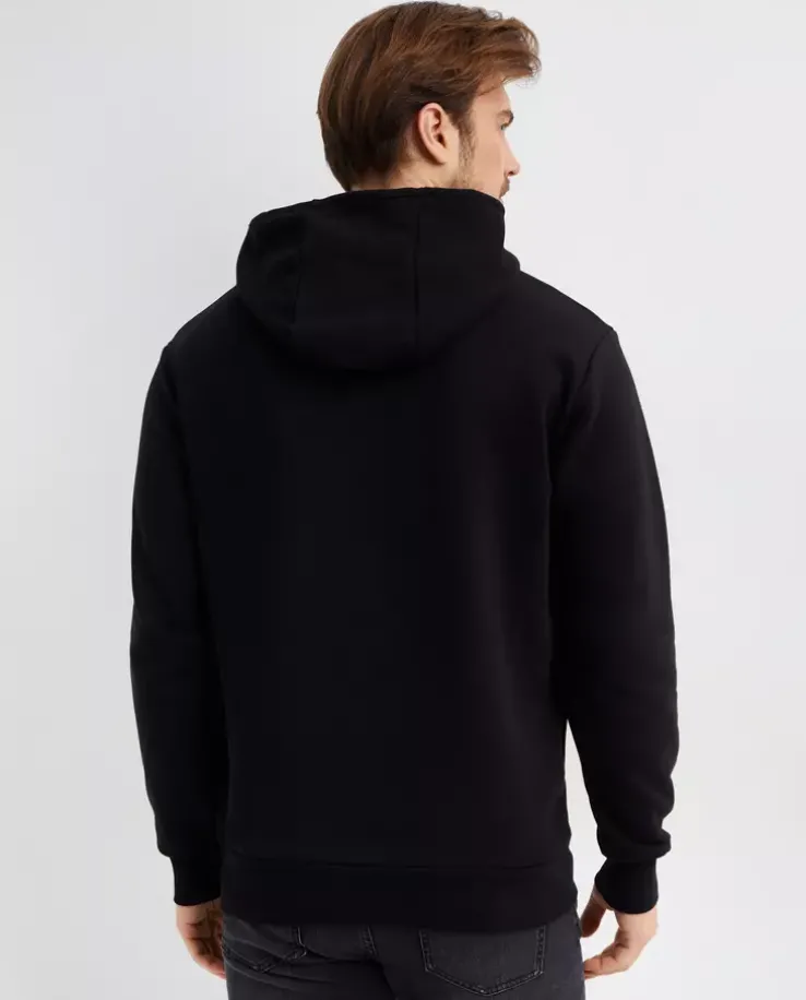 Czarna bluza z kapturem Hexagon